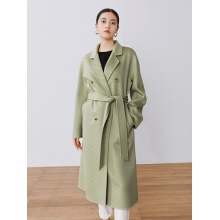 大玛拉1018*01双面呢全羊绒水波纹羊毛羊绒大衣女