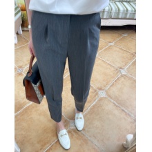 薄款九分休闲西裤高腰烟管直筒裤职业西装裤